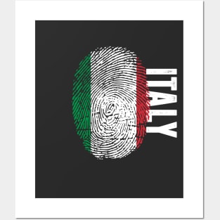 Italy Flag Fingerprint My Story DNA Italian Posters and Art